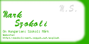 mark szokoli business card